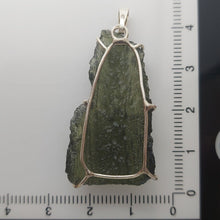 Load image into Gallery viewer, Moldavite pendant 925 silver 24.80ct prong set w/certificate of authenticity
