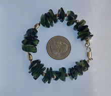 Load image into Gallery viewer, Tumbled Moldavite Bracelet 19cm 7.5inch 24.11g .925 Silver with Certificate of Authenticity
