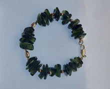 Load image into Gallery viewer, Tumbled Moldavite Bracelet 19cm 7.5inch 24.11g .925 Silver with Certificate of Authenticity
