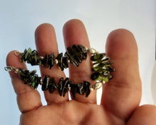 Load image into Gallery viewer, Tumbled Moldavite Bracelet 19cm 7.5inch 24.11g .925 Silver with Certificate of Authenticity
