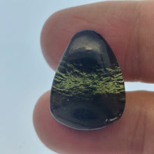 Load image into Gallery viewer, Moldavite cabochon polished/raw sides 2.68gr/13.4ct certificate of authenticity
