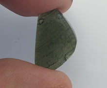 Load image into Gallery viewer, Moldavite cabochon polished/raw sides 2.17gr/10.85ct certificate of authenticity
