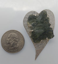 Load image into Gallery viewer, Artisan Crafted Besednice Moldavite  Pendant Unique Heart Shape Sterling Setting
