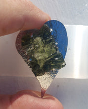 Load image into Gallery viewer, Artisan Crafted Besednice Moldavite  Pendant Unique Heart Shape Sterling Setting
