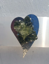 Load image into Gallery viewer, Artisan Crafted Besednice Moldavite  Pendant Unique Heart Shape Sterling Setting
