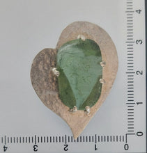 Load image into Gallery viewer, Artisan  Crafted Moldavite Cabachon Pendant  Unique Heart Shape Sterling Setting
