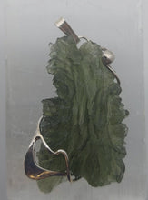 Load image into Gallery viewer, Besednice Hedgehog Moldavite Pendant 925 silver 7.05gr/35.25ct Certificate of Authenticity
