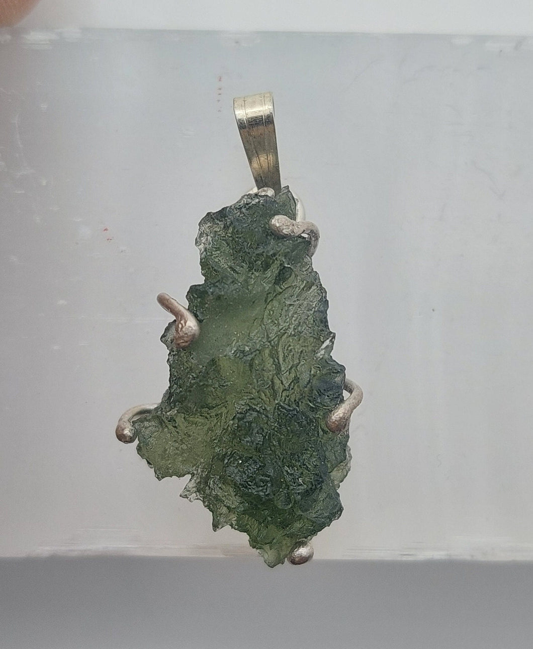 Besednice Moldavite Pendant 925 silver  14.25ct with Certificate of Authenticity