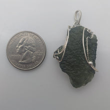 Load image into Gallery viewer, Moldavite Pendant 925 Silver 7.7GR/38.5ct Prong Set w/Certificate of Authenticity
