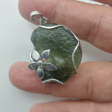 Load image into Gallery viewer, Moldavite Pendant 925 Silver 60.6ct Prong Set w/Certificate of Authenticity
