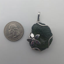 Load image into Gallery viewer, Moldavite Pendant 925 Silver 60.6ct Prong Set w/Certificate of Authenticity
