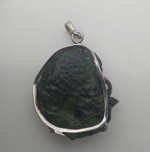 Load image into Gallery viewer, Moldavite Pendant 925 Silver 60.6ct Prong Set w/Certificate of Authenticity
