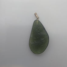 Load image into Gallery viewer, Moldavite Cabochon Pendant - 6.13Grams/30.65Ct - Drilled w/Polished-Raw sides
