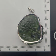 Load image into Gallery viewer, Moldavite Pendant 925 Silver 60.6ct Prong Set w/Certificate of Authenticity
