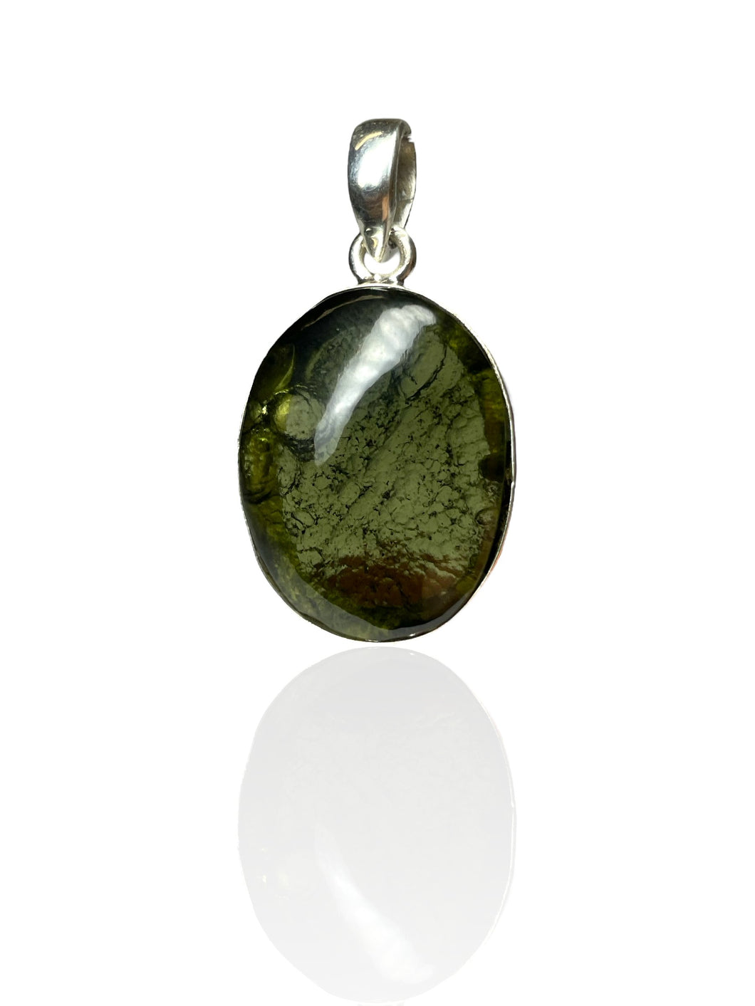 Pendant Moldavite 925 Silver Bezel Set Cab