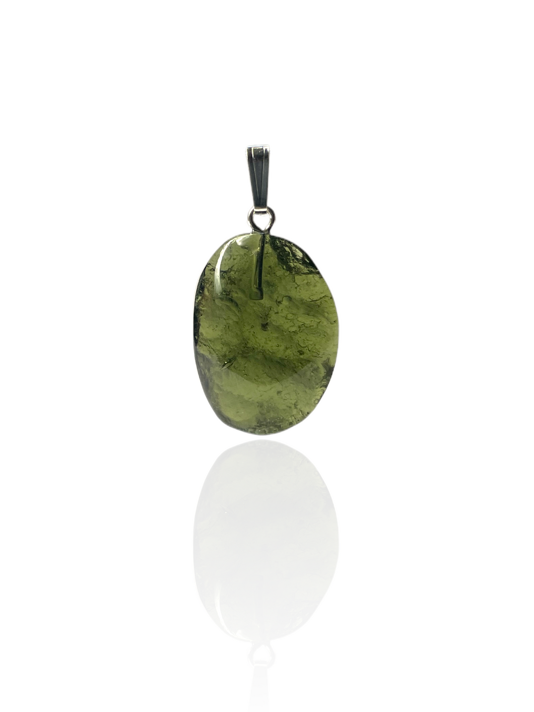 Pendant Moldavite 925 Silver Top Drilled Cab